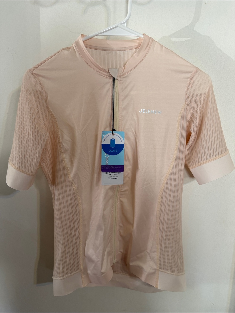 Women’s Short Sleeve Cycling Jersey in Light Peach Jelenew